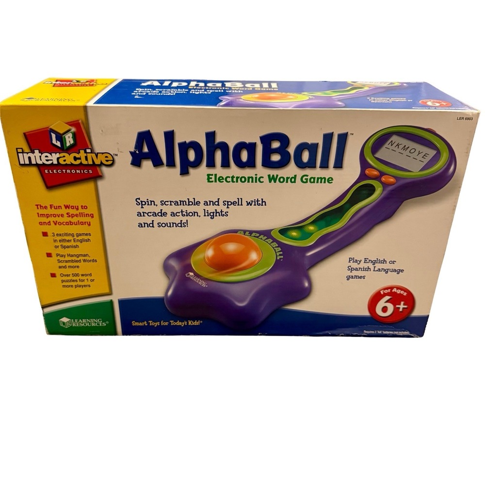 Learning Resources Alphaball Electronic Word Game NIB Ages 6+ English Spanish‎